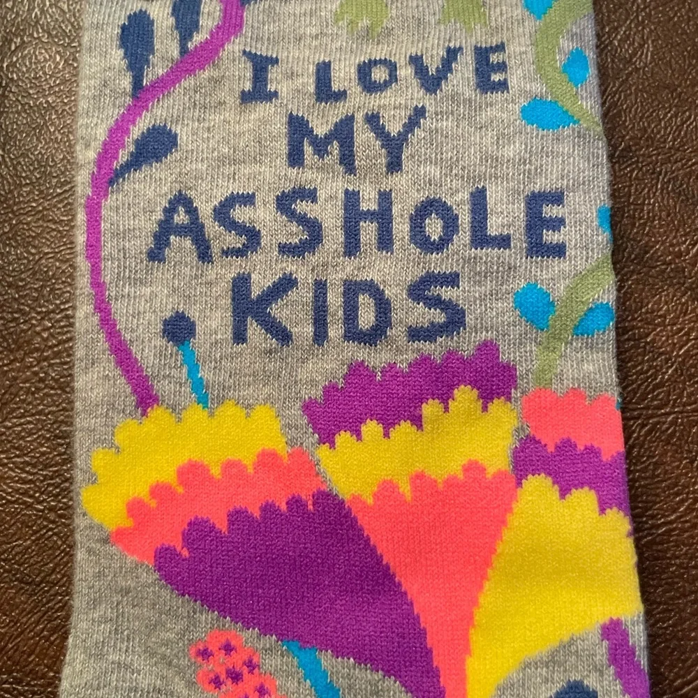 Blue Q Funny Socks I Love My A**hole Kids Women’s Mom Socks